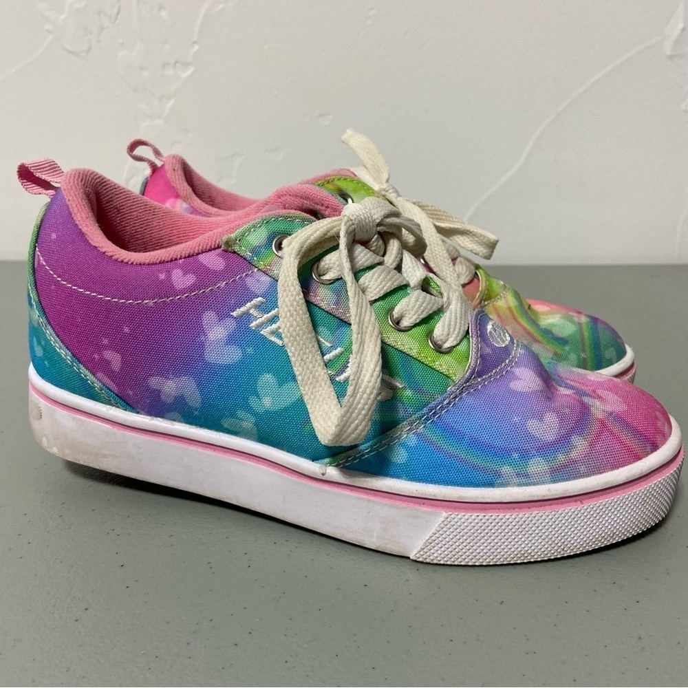 Heelys Heart & Rainbow Sneakers Children Youth Size 2 Girls Lace Up